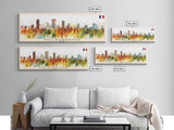 Villeurbanne France Panoramic Travel Poster, Framed Canvas Print or Metal Wall Art, Travel Art, Home Decor, Panoramic Painting, Midcentury Art