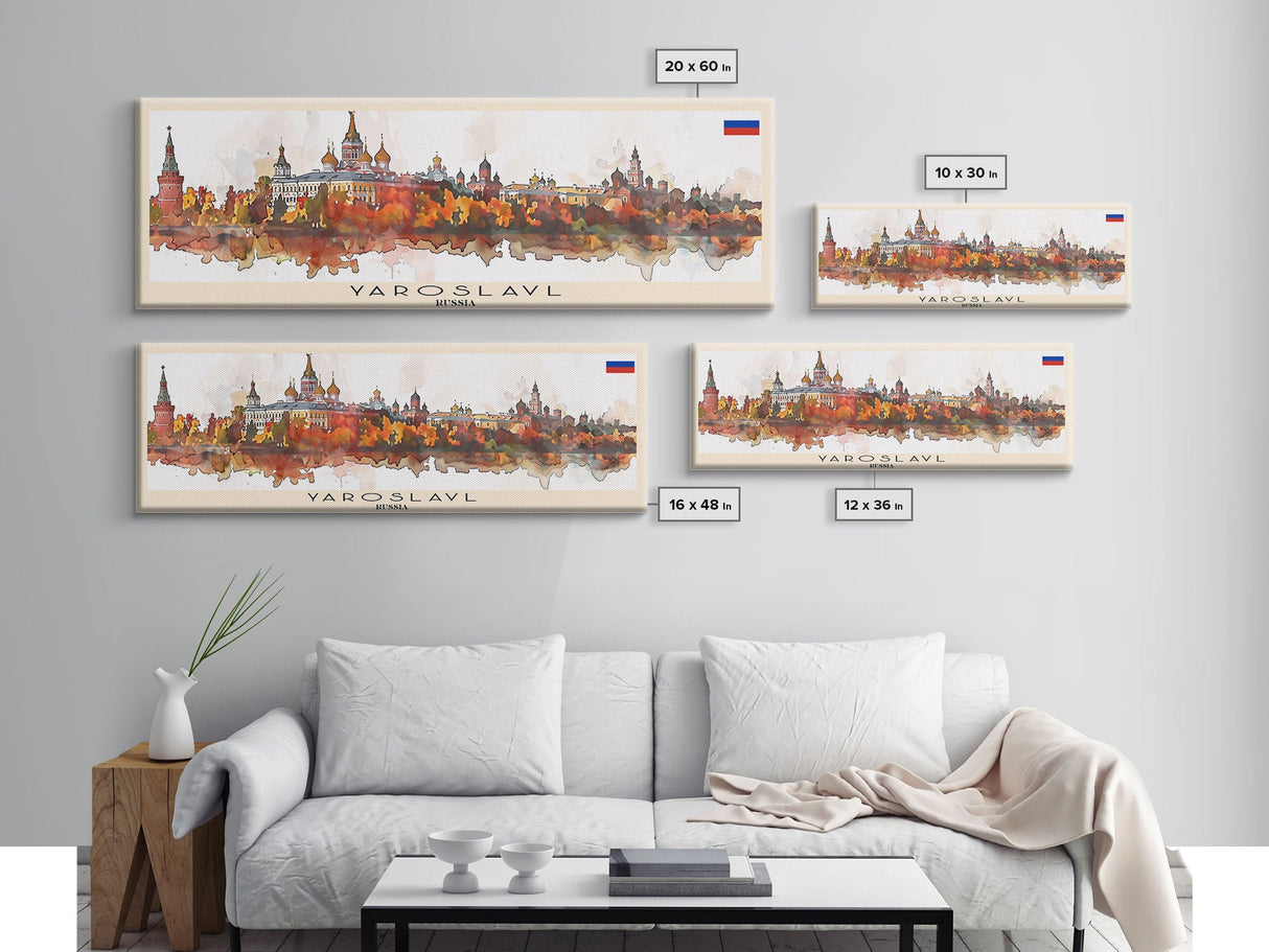 Yaroslavl Russia Wall Art, Panoramic Travel Poster, Panoramic Framed Canvas Print, City Wall Art, Wall Hanging Home Decor, Travel Art