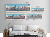 Antwerp Belgium Wall Art, Panoramic Travel Poster, Panoramic Framed Canvas Print, City Wall Art, Wall Hanging Home Decor, Travel Art