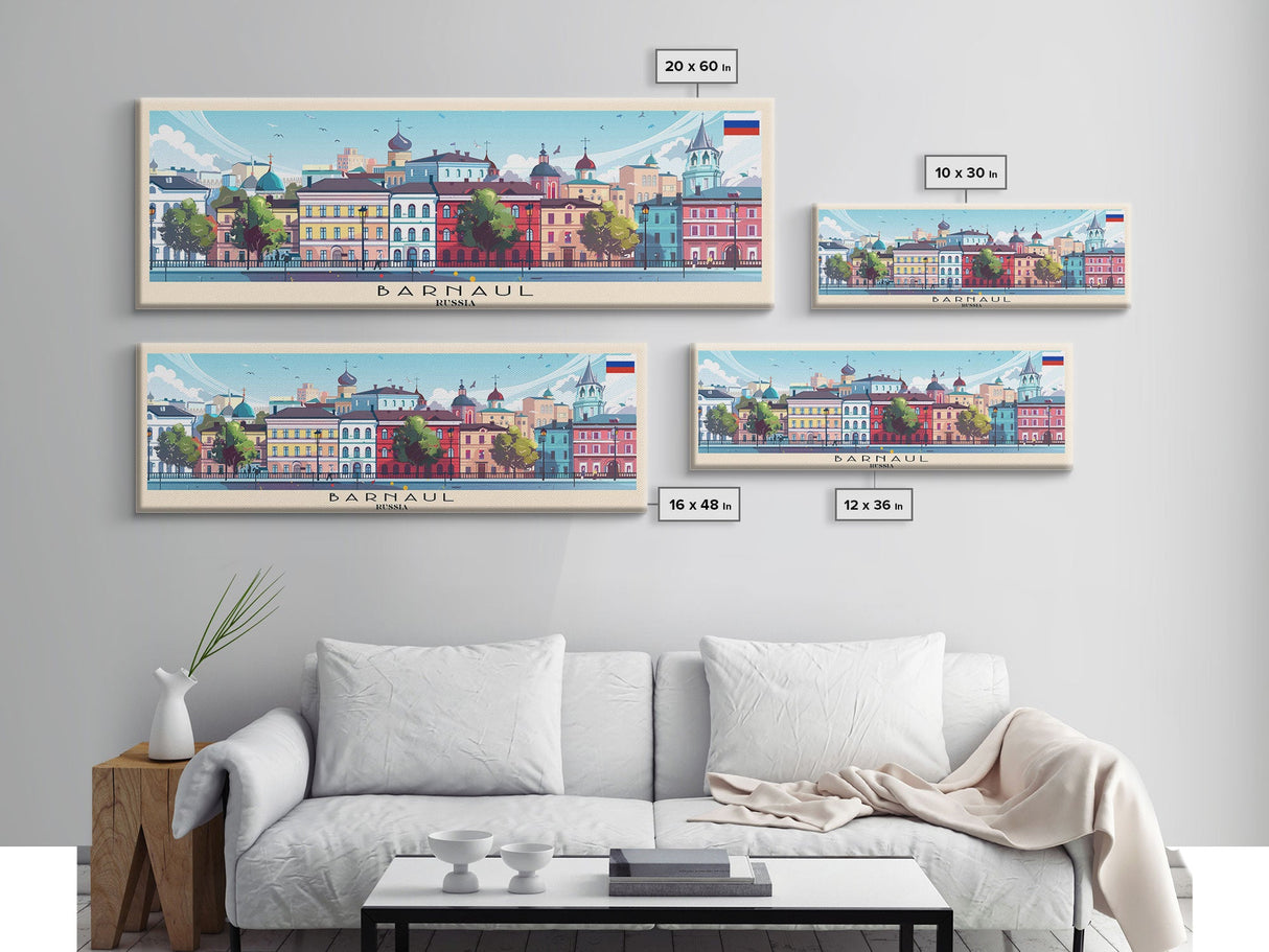 Barnaul Russia Wall Art, Panoramic Travel Poster, Panoramic Framed Canvas Print, City Wall Art, Wall Hanging Home Decor, Travel Art