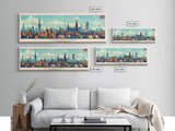 Coventry United Kingdom Wall Art, Panoramic Travel Poster, Panoramic Framed Canvas Print, City Wall Art, Wall Hanging Home Decor, Travel Art