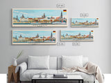 Dresde Germany Travel Art, City Art, Framed Canvas Print or Metal Wall Art, Europe Travel Poster, Panoramic Wall Art, Extra Wide Wall Art