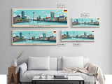 Dusseldorf Germany Travel Art, City Art, Framed Canvas Print or Metal Wall Art, Europe Travel Poster, Panoramic Wall Art, Extra Wide Wall Art