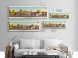 Enschede Netherlands Wall Art, Panoramic Travel Poster, Panoramic Framed Canvas Print, City Wall Art, Wall Hanging Home Decor, Travel Art