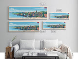 Fredrikstad Norway Travel Art, City Art, Framed Canvas Print or Metal Wall Art, Europe Travel Poster, Panoramic Wall Art, Extra Wide Wall Art