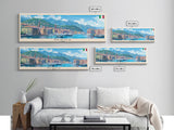 Genoa Italy Travel Art, City Art, Framed Canvas Print or Metal Wall Art, Europe Travel Poster, Panoramic Wall Art, Extra Wide Wall Art