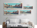 Ghent Belgium Wall Art, Panoramic Travel Poster, Panoramic Framed Canvas Print, City Wall Art, Wall Hanging Home Decor, Travel Art