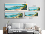 Huelva Spain Panoramic Travel Poster, Framed Canvas Print or Metal Wall Art, Travel Art, Home Decor, Panoramic Painting, Midcentury Art