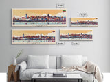 Klaipda Lithuania Wall Art, Panoramic Travel Poster, Panoramic Framed Canvas Print, City Wall Art, Wall Hanging Home Decor, Travel Art