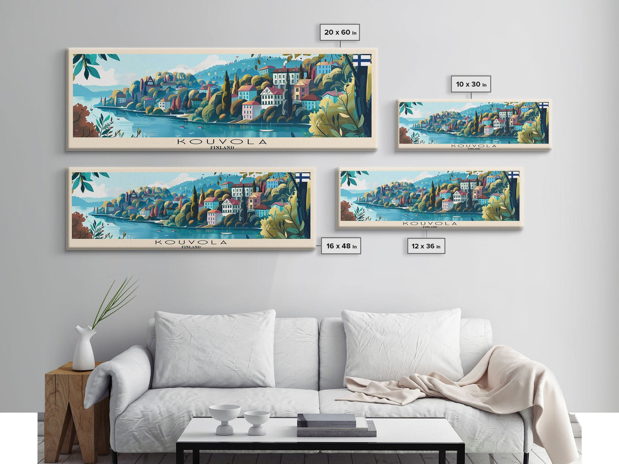 Kouvola Finland Wall Art, Panoramic Travel Poster, Panoramic Framed Canvas Print, City Wall Art, Wall Hanging Home Decor, Travel Art