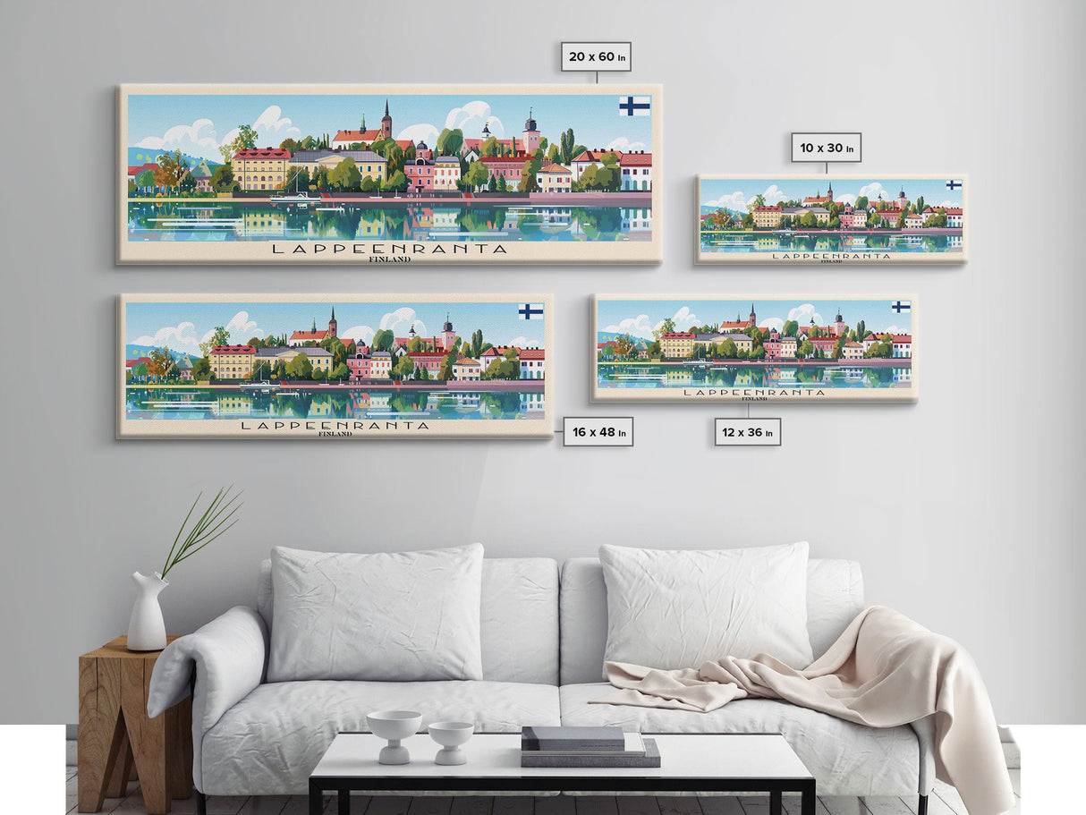 Lappeenranta Finland Wall Art, Panoramic Travel Poster, Panoramic Framed Canvas Print, City Wall Art, Wall Hanging Home Decor, Travel Art