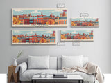 Leicester United Kingdom Travel Art, City Art, Framed Canvas Print or Metal Wall Art, Europe Travel Poster, Panoramic Wall Art, Extra Wide Wall Art