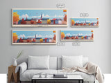 Linkoping Sweden Travel Art, City Art, Framed Canvas Print or Metal Wall Art, Europe Travel Poster, Panoramic Wall Art, Extra Wide Wall Art