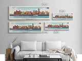 Liverpool United Kingdom Travel Art, City Art, Framed Canvas Print or Metal Wall Art, Europe Travel Poster, Panoramic Wall Art, Extra Wide Wall Art