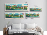 Ljubljana Slovenia Wall Art, Panoramic Travel Poster, Panoramic Framed Canvas Print, City Wall Art, Wall Hanging Home Decor, Travel Art