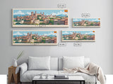 Lleida Spain Travel Print Wall Art, Panoramic City Art, Travel Art, Wall Decor, Vacation Gift, Framed Canvas Print Or Metal Art