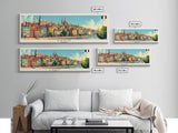 Lyon France Travel Print Wall Art, Panoramic City Art, Travel Art, Wall Decor, Vacation Gift, Framed Canvas Print Or Metal Art