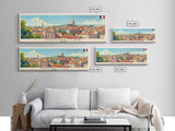 Montpellier France Wall Art, Panoramic Travel Poster, Panoramic Framed Canvas Print, City Wall Art, Wall Hanging Home Decor, Travel Art