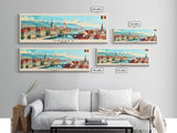 Oradea Romania Travel Print Wall Art, Panoramic City Art, Travel Art, Wall Decor, Vacation Gift, Framed Canvas Print Or Metal Art