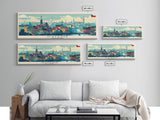 Ostrava Czech Republic Wall Art, Panoramic Travel Poster, Panoramic Framed Canvas Print, City Wall Art, Wall Hanging Home Decor, Travel Art