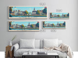 Peterborough United Kingdom Wall Art, Panoramic Travel Poster, Panoramic Framed Canvas Print, City Wall Art, Wall Hanging Home Decor, Travel Art