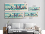 Rotterdam Netherlands Wall Art, Panoramic Travel Poster, Panoramic Framed Canvas Print, City Wall Art, Wall Hanging Home Decor, Travel Art