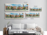 Saint Niklaas Belgium Wall Art, Panoramic Travel Poster, Panoramic Framed Canvas Print, City Wall Art, Wall Hanging Home Decor, Travel Art