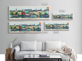 Stockholm Sweden Travel Art, City Art, Framed Canvas Print or Metal Wall Art, Europe Travel Poster, Panoramic Wall Art, Extra Wide Wall Art