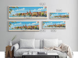 Szeged Hungary Travel Art, City Art, Framed Canvas Print or Metal Wall Art, Europe Travel Poster, Panoramic Wall Art, Extra Wide Wall Art