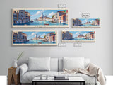 Venice Italy Travel Print Wall Art, Panoramic City Art, Travel Art, Wall Decor, Vacation Gift, Framed Canvas Print Or Metal Art