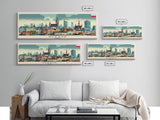 Warsaw Poland Travel Art, City Art, Framed Canvas Print or Metal Wall Art, Europe Travel Poster, Panoramic Wall Art, Extra Wide Wall Art