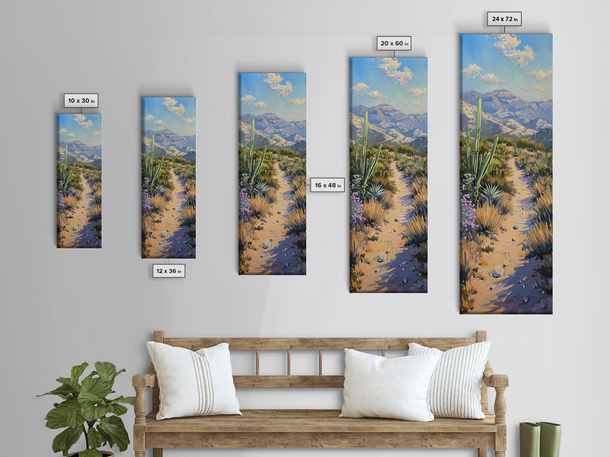 Modern Desert Wall Art, Mountain Landscape Printed Canvas Art Framed, Western Wall Print, Framed Canvas Art for Dining Room, Southwest Decor