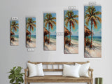 Oversized Vertical Canvas Painting of Beachside Paradise Framed, Coastal Wall Art Framed, Beach House Decor, Housewarming Gift, Beach Art