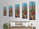 Tall and Narrow Colorful Desert Art Framed Canvas Print, Western Cactus Painting, Desert Landscape Art, Framed Living Room Art