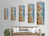 Seashells and Starfish Beach Art - Framed Canvas Print, Skinny Tall Art, Coastal Wall Art, Living Room Decor, Bedroom Art, Seashell Painting