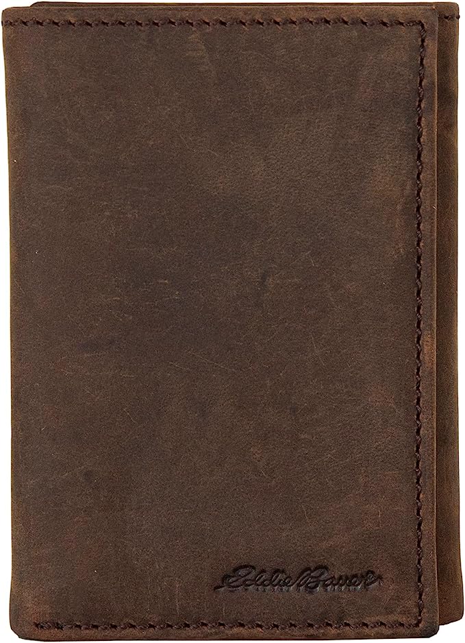 Leather Trifold Wallet with Embossed Sasquatch by Eddie Bauer ...