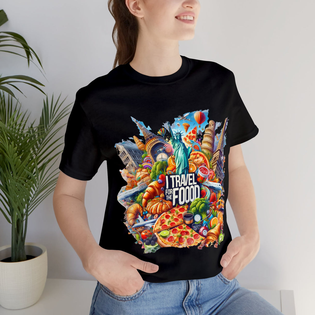 "I Travel for The Food" full color T-shirt