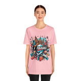 "I Travel To Shop" full color T-shirt