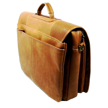 Dorado Leather Tripple Gusset Flap Over Style Briefcase  765-525