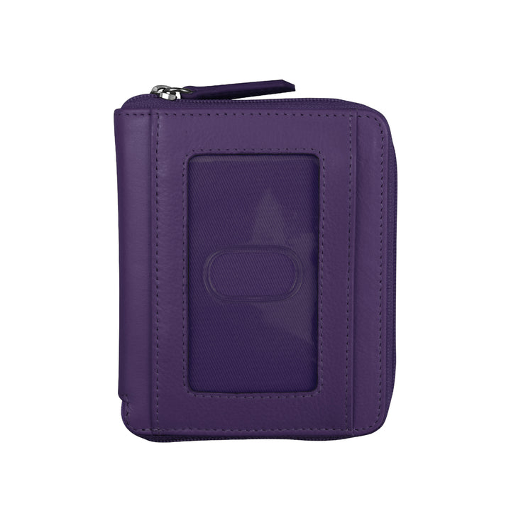 Unisex Zip Around Wallet with RFID Protection