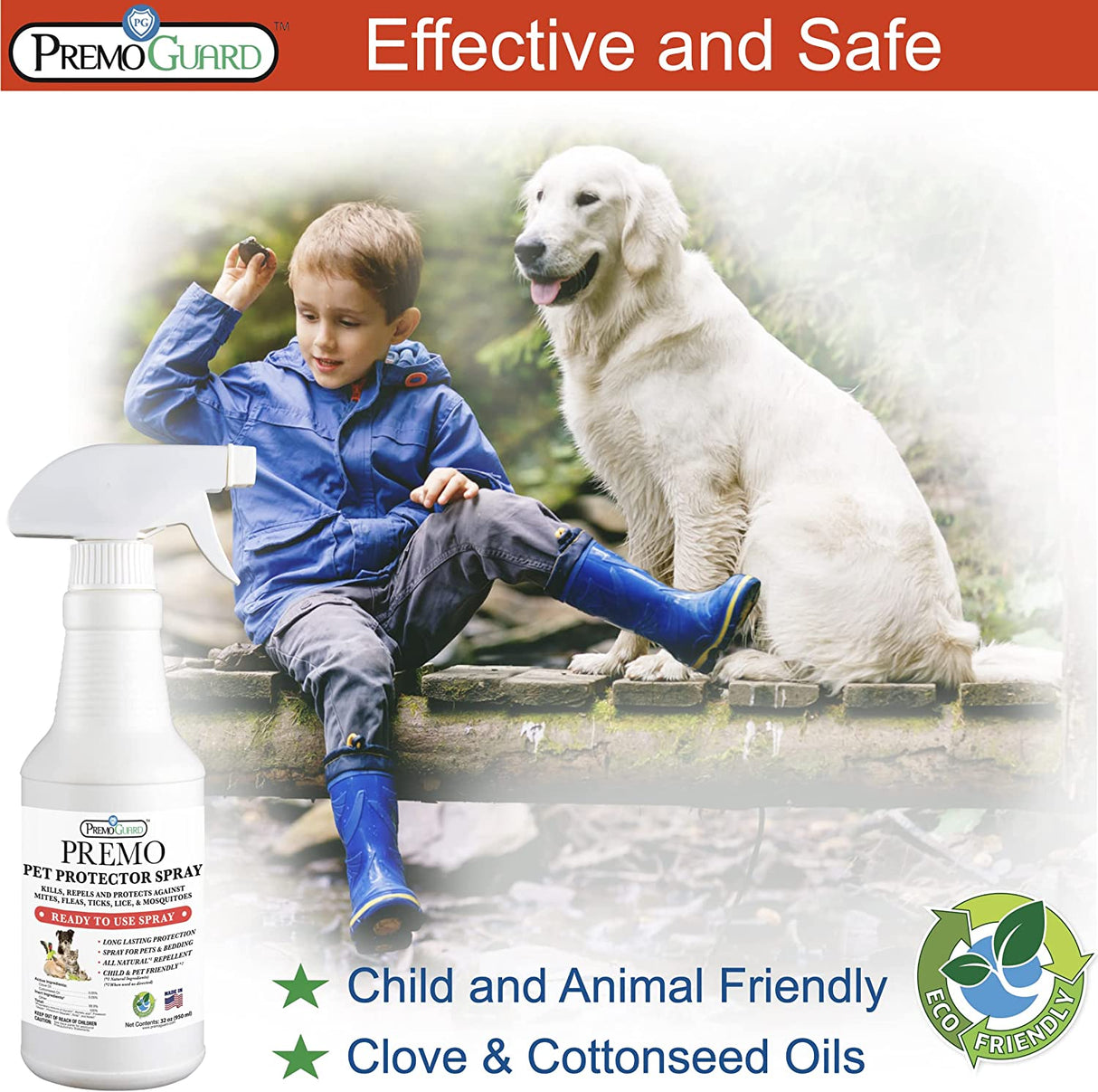 Pet Protector 16 oz - Plant Based All Natural Non-Toxic - By Premo Guard