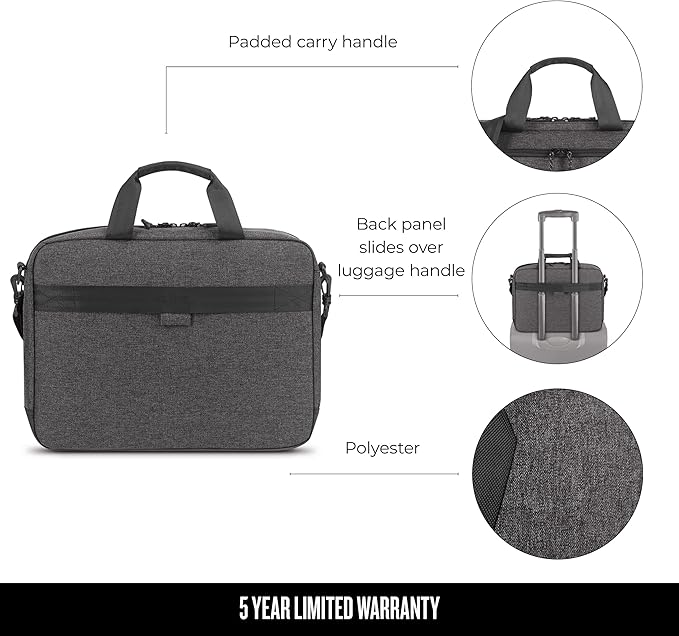 Route Slim Laptop Bag w/Shoulder Strap, by Solo