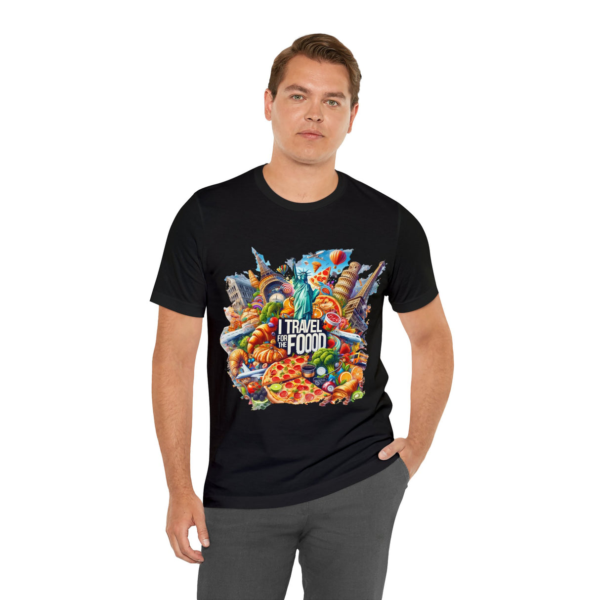 "I Travel for The Food" full color T-shirt