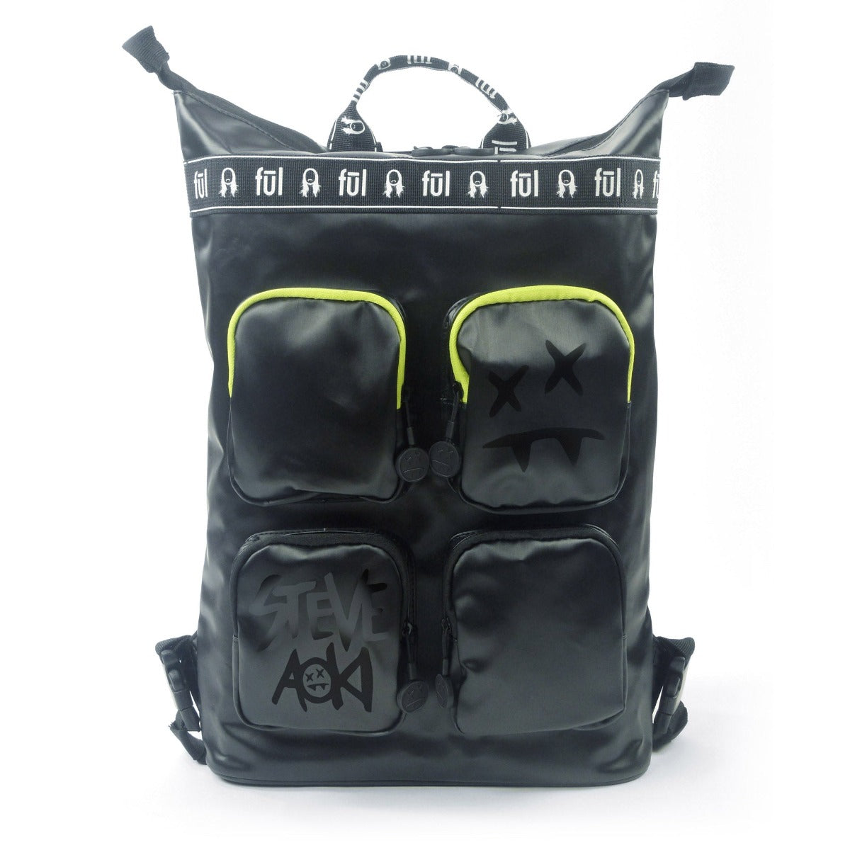 Steve Aoki FŪL Fang Black Convertible Tote Backpack