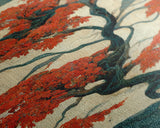 Japanese Maple Tree, Japanese Style Art, Canvas Print, Abstract Tree Art, Ready To Hang Wall Art