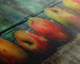 Apples Wall Art, Food Wall Decor, Grunge Wall Decor, Kitchen Wall Art, Panoramic Wall Decor, Canvas Print, Wall Art, Framed Canvas Art