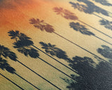 Palm Trees Wall Decor, Tropical Wall Art, Sunset Abstract Art, Panoramic Wall Decor, Canvas Print, Wall Art, Framed Canvas Art