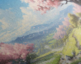 Cherry Blossom Art, Mountains Wall Art, Spring Art, Panoramic Art, Wall Art, Canvas Art, Landscape Art, Teacher Gift, Family Room Art