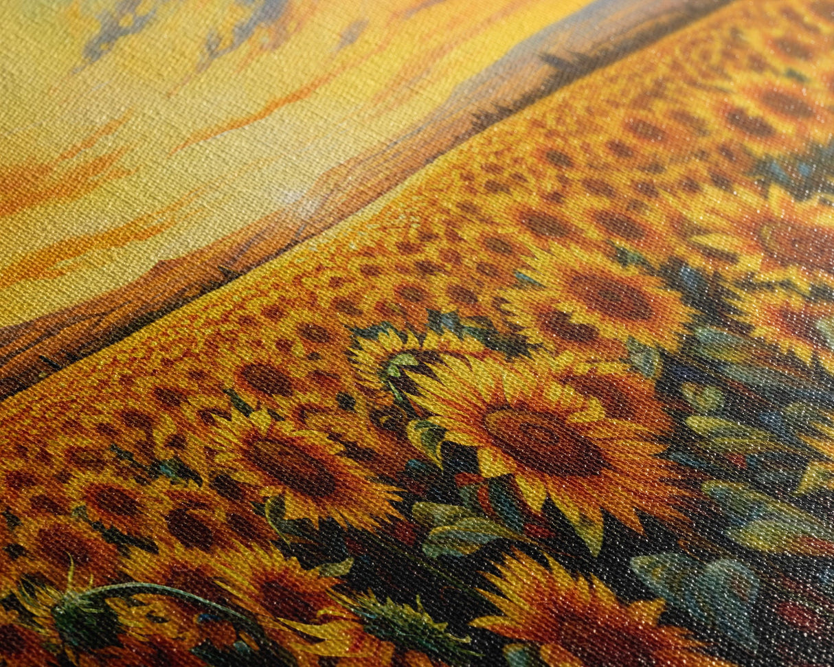 Sunflowers Wall Art, Sunset Wall Art, Yellow Flower Art, Field Of Flowers, Panoramic Art, Wall Art, Canvas Art, Landscape Art, Country Decor