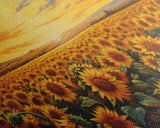 Sunflowers Wall Art, Sunset Wall Art, Yellow Flower Art, Field Of Flowers, Panoramic Art, Wall Art, Canvas Art, Landscape Art, Country Decor